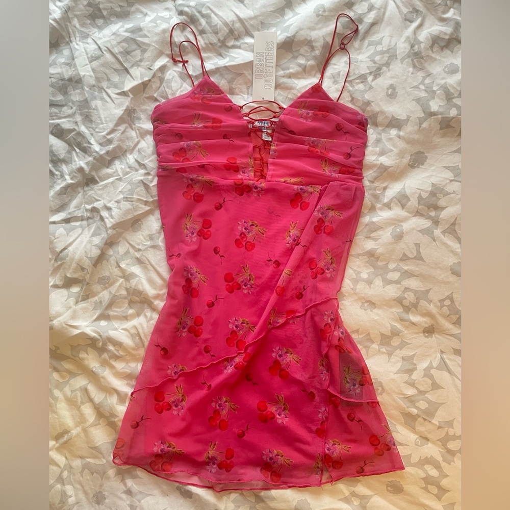NWT Urban Outfitters Pink Bright Side Cami Mini Dress